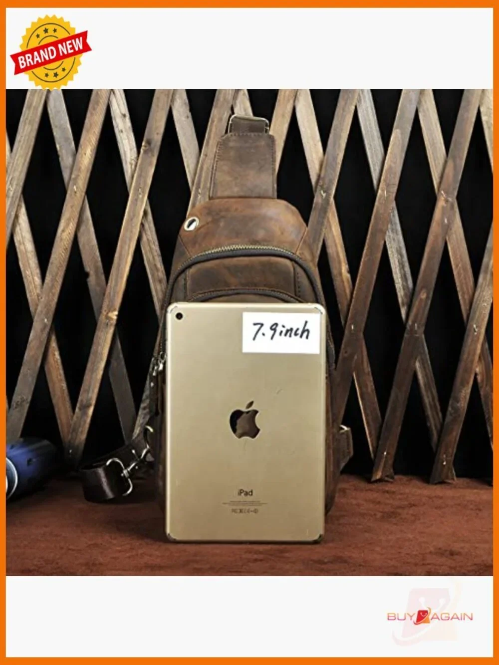 Genuine Leather Crossbody Sling Bag for Travel Hiking Outdoor Casual Daypack